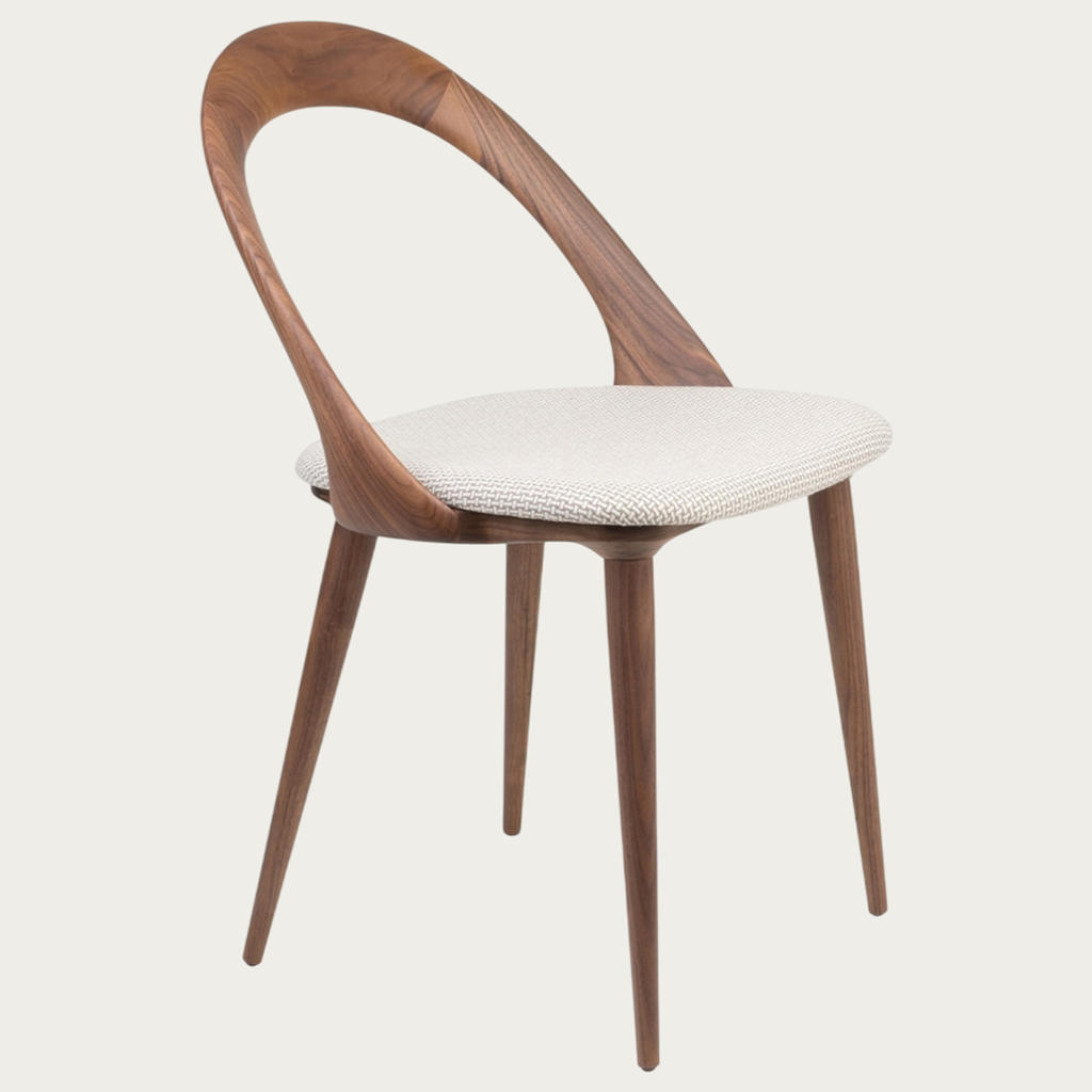 Chaise Ester Porada en bois massif avec assise rembourrée – Maison Pruilh Bordeaux