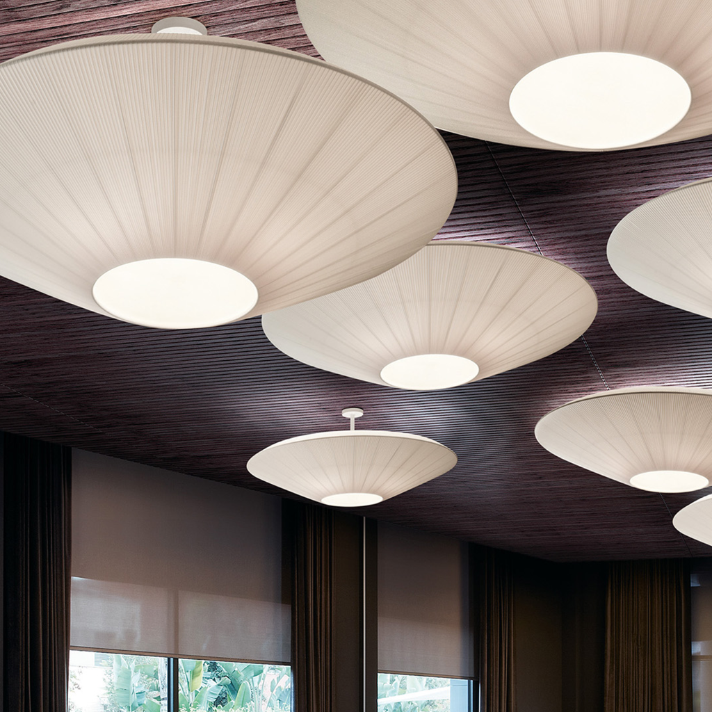 Plafonnier design textile Siam 200 de Bover – Maison Pruilh