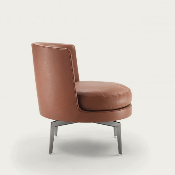 Fauteuil Feel Good Flexform cuir et métal design – Maison Pruilh Bordeaux