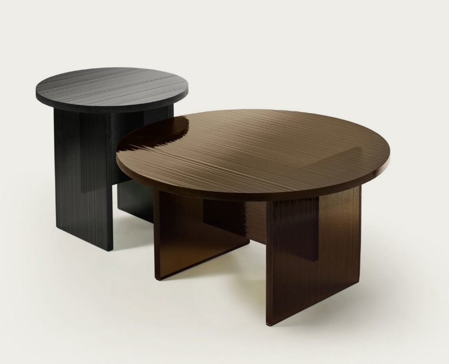 Table Gliss Fiam verre DV‑Glass design – Maison Pruilh Bordeaux