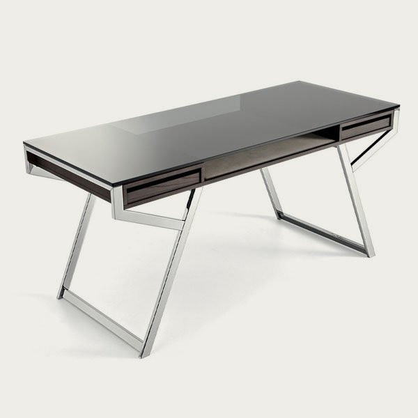 Bureau Lui Gallotti & Radice verre et bois – Maison Pruilh Bordeaux