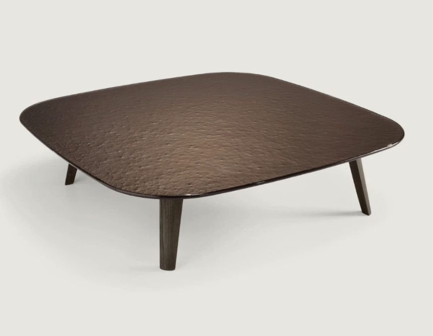 Table Magma Fiam verre fusionné et bois massif design – Maison Pruilh Bordeaux