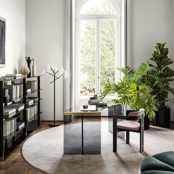 Bureau President Gallotti & Radice verre et métal design – Maison Pruilh Bordeaux