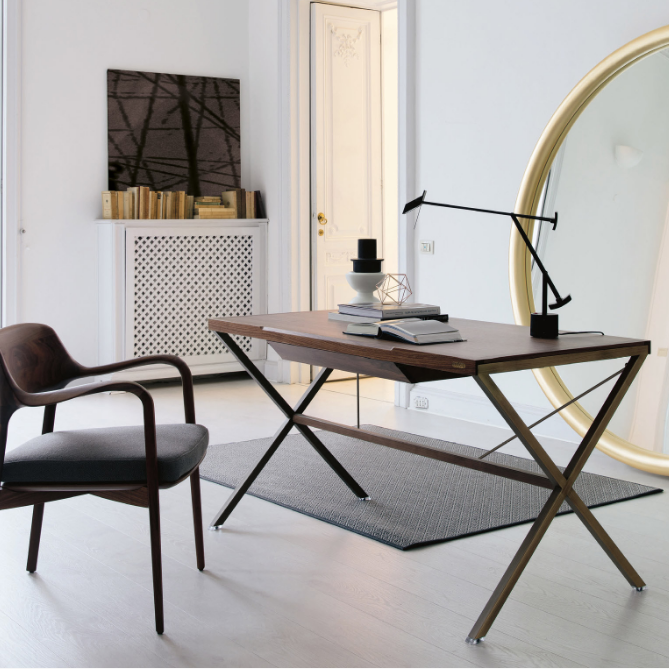 Bureau Stylo Porada bois et métal design – Maison Pruilh Bordeaux